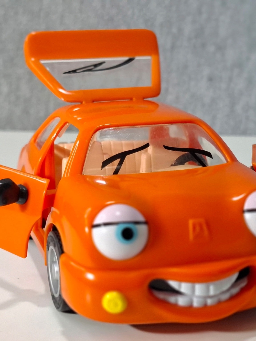 Disney Rare CARS  Orange Cartoon Face Toy Car with Blue Eyes - Picture 3 of 11